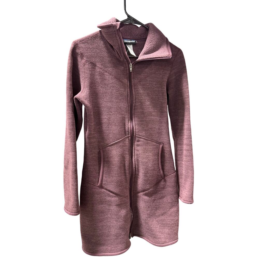 Patagonia Women’s Better Sweater Longline Coat Full Zip Hooded Plum Small